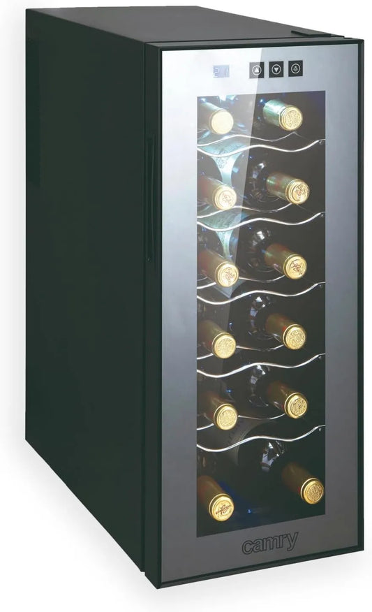 CAMRY adega elétrica, 33 L, 12 garrafas, iluminação LED, Minibar, adega - 33 litros - 12 garrafas - Cooler de vinho - Mini-frigorífico