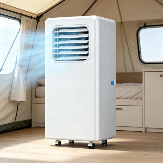 JIANGSS Ar condicionado W, 3500, 3200/3500 W, portátil, rodas móveis, camping, unidade de luz com rodízios universais, fácil instalação para