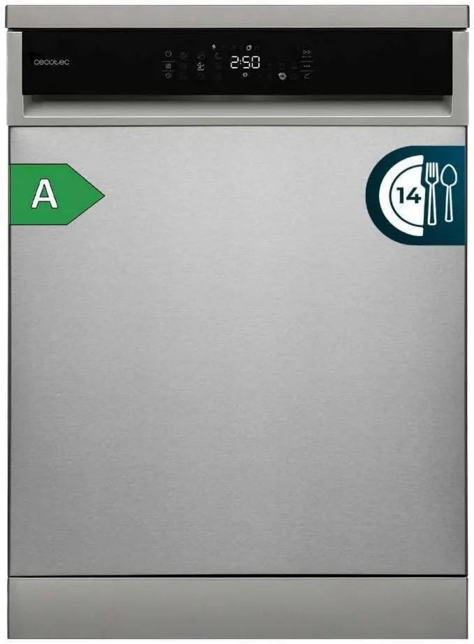 Cecotec Bolero 6800 Inox aço inoxidável Máquina de lavar loiça, 60 cm, 8 programas, Inversor, vapor, aço inoxidável, 14 talheres, baixo consumo, Lavagem automática
