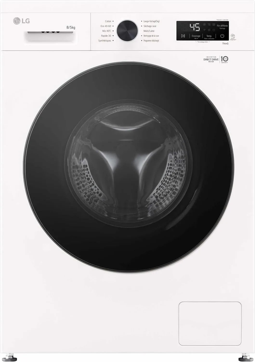 LG Máquina de lavar roupa 8, 5kg F854B16WHS, 5 kg, máquina de lavar roupa, secador, min - F854B16WHS, 5kg 1400 Tours