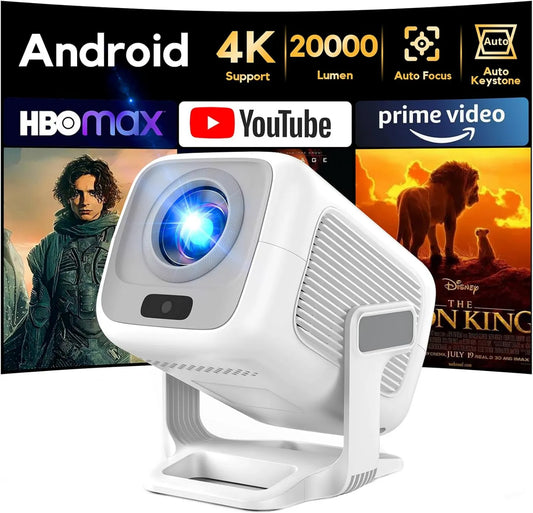 AKIYO Smart TV 1080P Stick, USB / PS5, TV, 4K UHD, HDMI, portátil, Full HD, 4K Auto Keystone 4K Video Support Projector 180° Rotação, Compatibile com