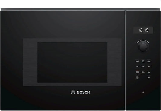Bosch Serie 6 BFL524MB0 Microondas, 20 L, 800 W, grelha, microondas, preto, Bosch Serie 6 BFL524MB0 microondas encastrado, colocação