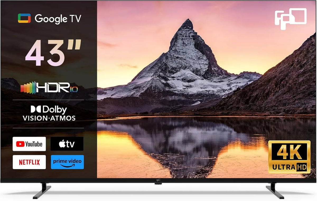 FPD Google Smart TV, 43 polegadas, 60 Hz, TV, 4K UHD, HDR, som Dolby, Dolby Atmos som imersivo, tecnologia de MEMC fluido, Dolby Vision, Cromadocast