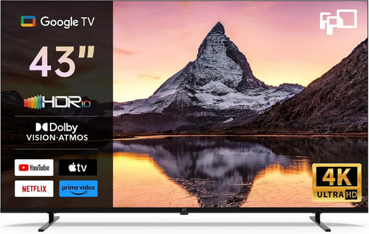 FPD Google Smart TV, 43 polegadas, 60 Hz, TV, 4K UHD, HDR, som Dolby, Dolby Atmos som imersivo, tecnologia de MEMC fluido, Dolby Vision, Cromadocast