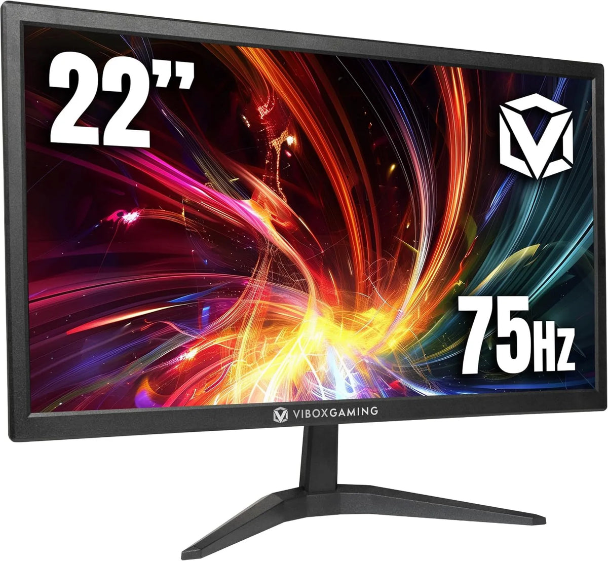 VIBOx Monitor, 21,5 polegadas, 75 Hz, HDMI, PC, preto, VGA e HDMI ecrã, Luz Azul Baixa, Conforto Eye
