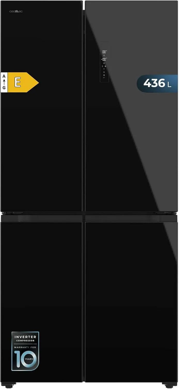 Cecotec Bolero Coolmarket Congelador 4D, 436 L, Sem Frost, armário congelador, preto, alarmes e refrigeração de metal, congelador de frigorífico Cecotec 4