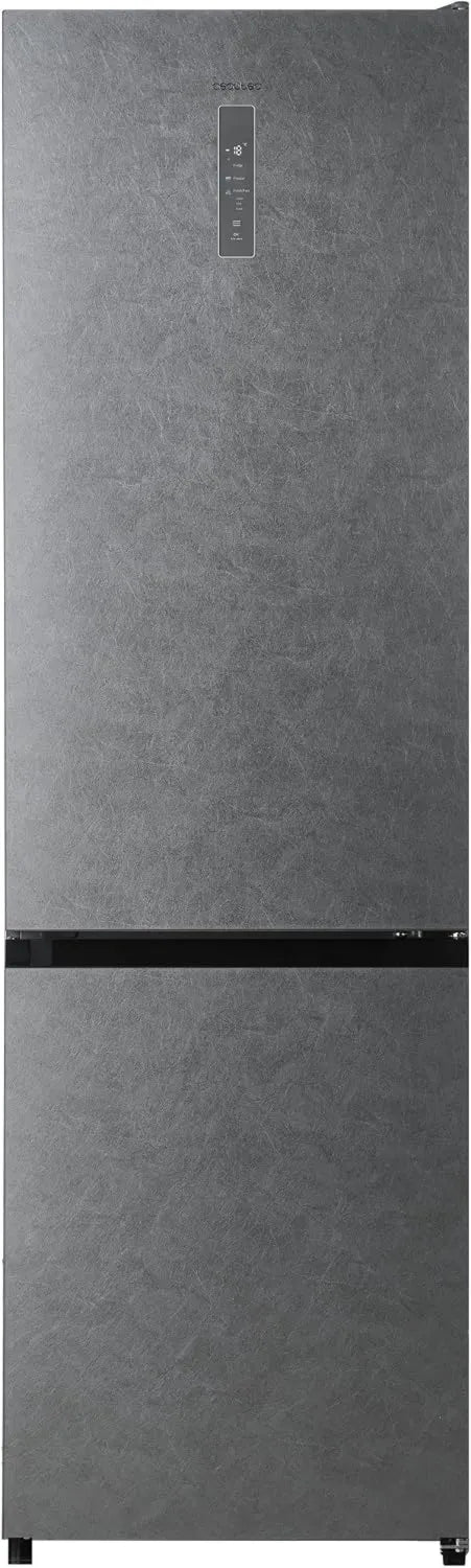 Cecotec Bolero CoolMarket Combi Frigorífico combinado, 405 L, classe energética D, No Frost, Frigorífico com congelador, Cinzento, MetalFlex Refrigeração