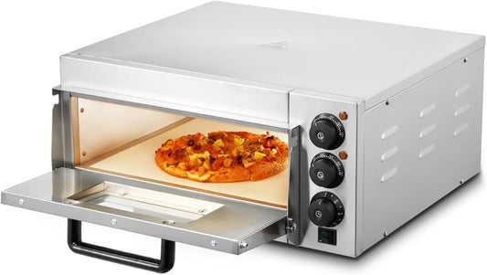 VEVOR Pizza Forno elétrico, Profissional, Restaurante, Aço Inoxidável, Pedra e alça, VEVOR Pizza Forno Capacidade Comercial 14', Máquina