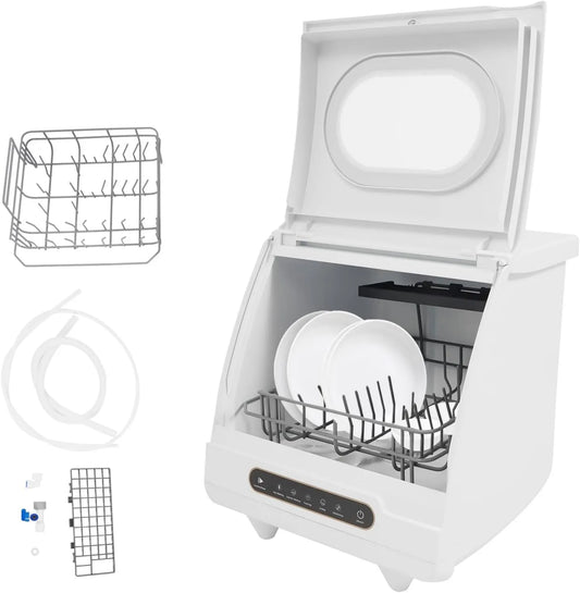 ROGONPDK Máquina de lavar loiça, 5 L, 800 W, portátil, stand-alone, 5 modos, máquina de lavar loiça de mesa