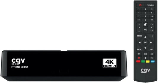 CGV Gravação de funções, ETIMO UHD1 Receiver-gravador TNT UHD 4K, USB, DVB-T2, UHD1 H.265 Decodificador