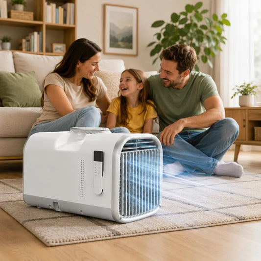 adeproptitysed 4-em-1 ar condicionado, portátil, camping, Corpo compacto 15 kg Com alça integrada, ar condicionado móvel 5100 BTU 4-em-1, Fácil de mover entre