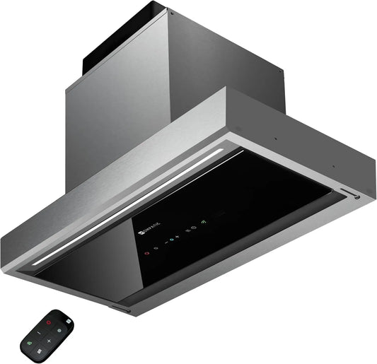 KOMPATIC KPYR60BIS exaustor de vácuo, 60 cm, 800 m3/h, classe E-Energia, capa de cozinha, recesso, touch-touch, aço inoxidável, LED ajustável, comando à distância